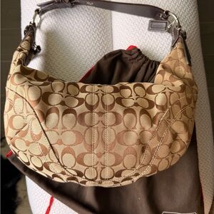 Coach canvas hobo shoulder bag